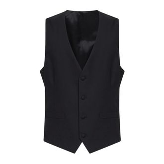Lardini Suit Vests, male, Black, Size: 2XL Wool Waistcoat