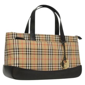 Burberry Pre-owned Handbags, female, Beige, Size: ONE SIZE Pre-owned Canvas Handbag