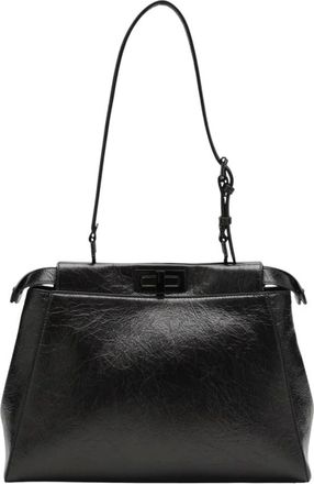Fendi Tassen, Dames, Zwart, ONE Size, Leer, My Peekaboo Small