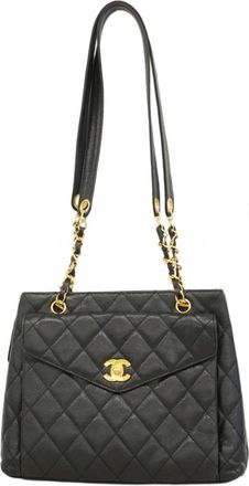 Chanel Black Grained Calfskin Tote Bag (Pre-Owned)
