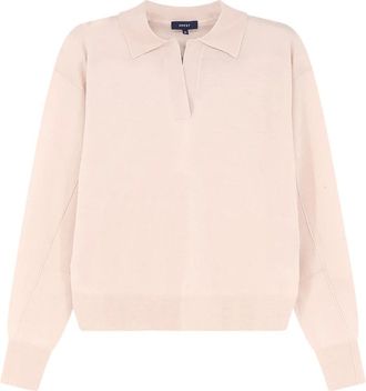 SOEUR Fleming Trui - Dames - V-hals truien - Roze - S - Wol - Truien & Vesten