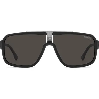 Carrera 1091/S/US 65mm Polarized Oversize Navigator Sunglasses in Matte Black Dark Ruth/grey Pz at Nordstrom