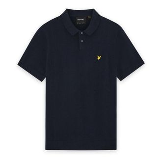 Lyle & Scott Mid Knits Katoen Polo met Korte Mouwen - Heren - Truien - Blauw - Maat: M Katoen