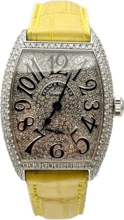 Franck Muller Cintree Curvex Hand Wind Diamond Ladies Watch 7500 S6 D CD-YLW