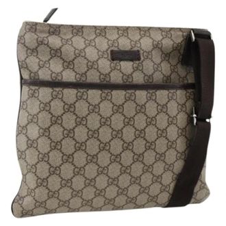Gucci Pre-owned Cross Body Bags, female, Beige, Size: ONE SIZE Pre-owned Vintage GG Canvas Shoulder Bag