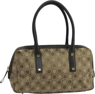 Ferragamo Pre-owned Handbags, female, Brown, Size: ONE SIZE Pre-owned Canvas Handbag
