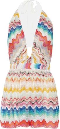 Missoni Zig Zag halterneck cutout playsuit - Dames - Playsuits - Veelkleurig - M - Nylon - Jumpsuits & Playsuits