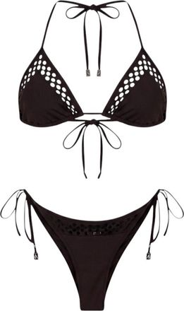 The Attico Black Perforated Swimwear