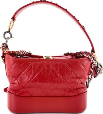 Chanel Gabrielle with Logo Handle Quilted Aged Calfskin Small hobo bag - Rood