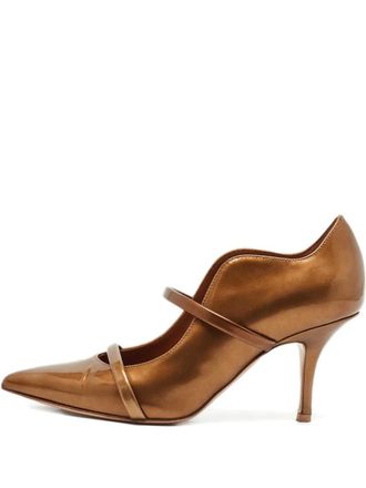 Malone Souliers Maureen strap patent leather pump shoes - Brown