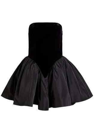 Ronny Kobo Atlas Strapless Velvet Mini Dress - Black - S (UK8-10 / S)