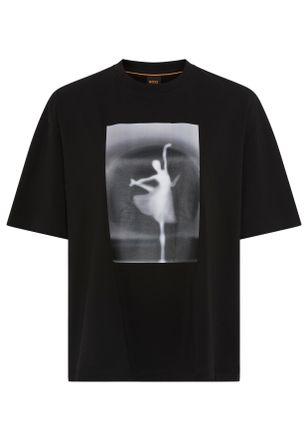Boss Orange by Hugo Boss T-Shirt BOSS ORANGE Eboys Premium Damenmode, Damen, Gr. L (40), schwarz 002, Single Jersey, Obermaterial: 96% Baumwolle, 4% Elasthan, unifarben, overs