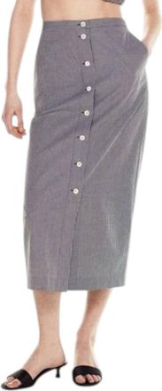 Frame Denim Check Skirt In Navy Check