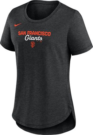 Nike San Francisco Giants Arched Team Name Nike Womens MLB T-Shirt in Black | NKMV00HGIA-SVQ