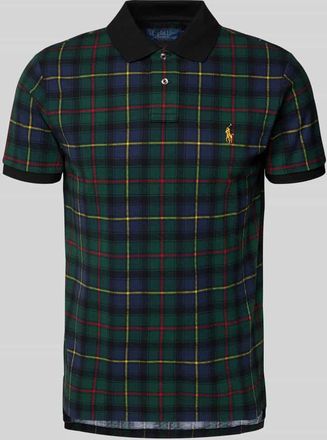 Polo Ralph Lauren Custom Slim Fit Poloshirt mit Label-Stitching in Dunkelgruen, Größe XXL