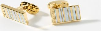 Paul Smith Mens Gold and mother-of-pearl lines cuff links
