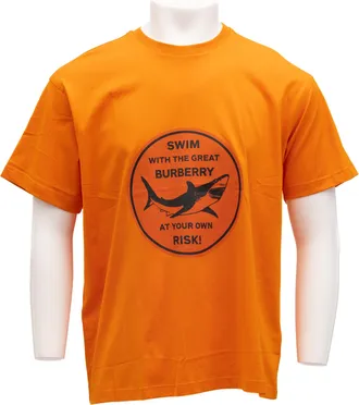 Burberry Orange Cotton Mens T-Shirt