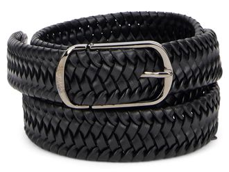 Slowear Woven Leather Belt - Black