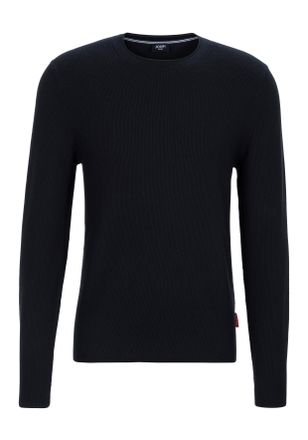 Joop Rundhalspullover JOOP JEANS Hajon, Herren, Gr. XL, blau (dunkelblau), Strick, Obermaterial: 100% Baumwolle, clean, unifarben, regular fit, Rundhals, e