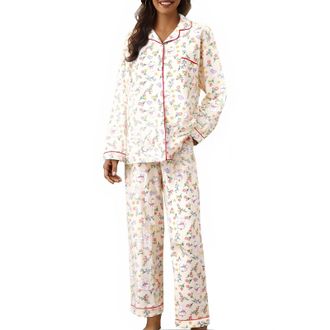 Generic Pyjamas for Women 2 Piece Outfits Womens Fashion Lounge Nightwear Cotton-Like Ladies Pyjamas Sleep & Lounge Women Skin-Friendly Casual Classic Leisure