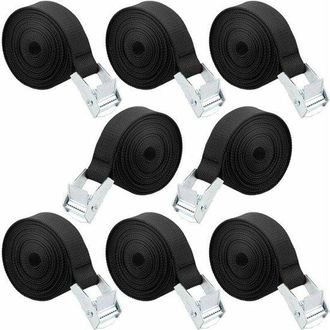 OEM Correas De Sujeci&oacute;n, 8 Correas De Trinquete Con Hebilla De Bloqueo Para Motocicleta, Coche, Portabicicletas, Equipaje 2,5 Cm X 1 M