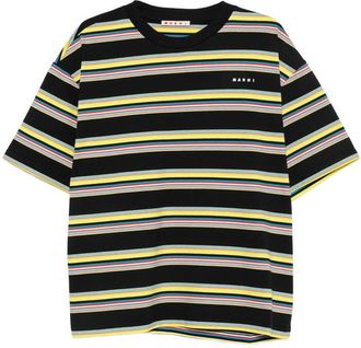 Marni Striped Logo-print Cotton T-shirt