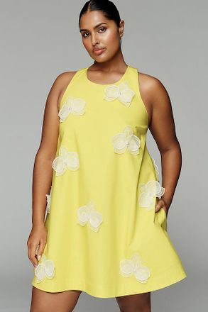 Maeve 3D Floral Sleeveless Mini Swing Dress