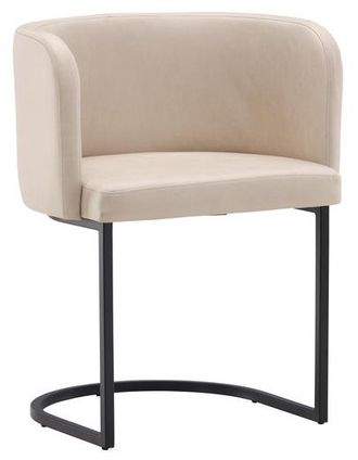 VE DESIGN Design Freischwinger Stuhl Simrishamn mit Armlehnen, Beige