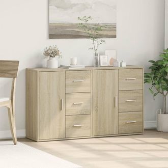 Berkfield Home Sideboards 2 pcs Sonoma Oak 60x31x70 cm Engineered Wood in Light Tan | Size: 60 x 31 x 70 cm