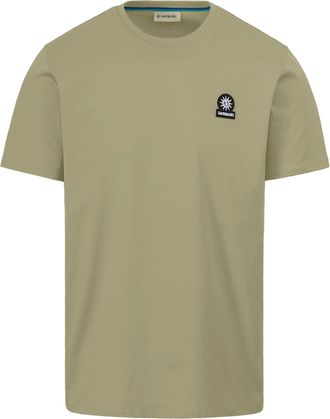 Sandbanks Mens BADGE LOGO T-SHIRT ARMY GREEN Cotton - Size X-Large