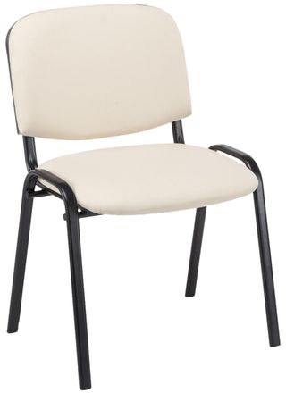 Clp Silla con patas de metal y asiento en Simil cuero Crema