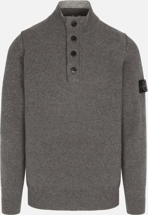 Stone Island Mens Half Zip Lambswool Grey Knitwear Jumper - Size: 40