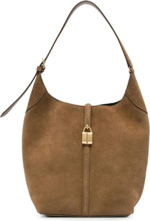DeMellier Tassen, Dames, Bruin, ONE Size, Su&egrave;de, Siena Schoudertas