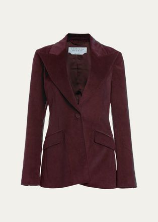 Gabriela Hearst Leiva Cashmere-Wool Corduroy Single-Breasted Blazer