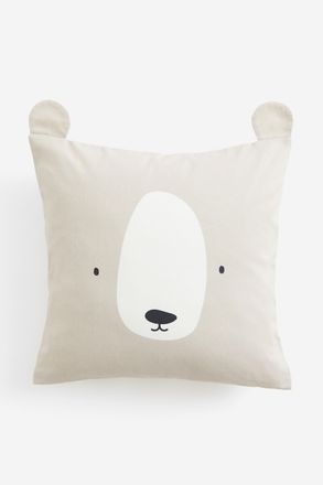 H&M Kissenh&uuml;lle aus Baumwolle - Hellbeige/B&auml;r