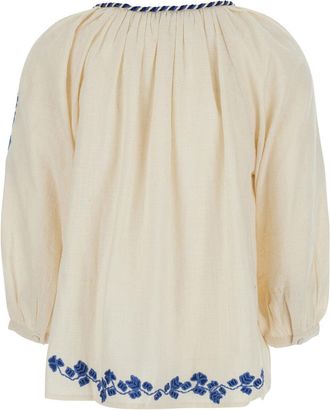 Derhy Womens Blouse Enora White Cotton Blouses Shirt