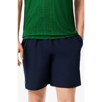 Lacoste Tech Shorts in Rij Navy Blue/Calathea at Nordstrom, Size 8