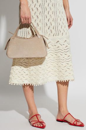 Jil Sander Leather Handbag, Womens, Beige