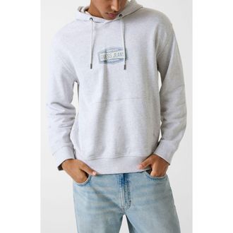 Guess Trademark Cotton Fleece Hoodie in Heather Grey at Nordstrom, Size Xx-Large