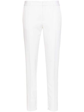 Saint Laurent cropped trousers - women - Wool/Polyester/Silk/Silk - 38 - Neutrals