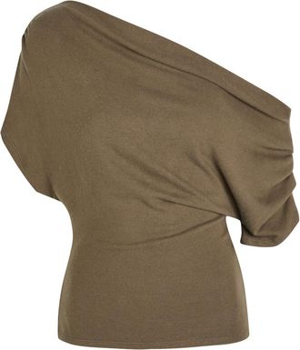 Reformation Iris Off-the-shoulder Knit top - Brown - S (UK8-10 / S)