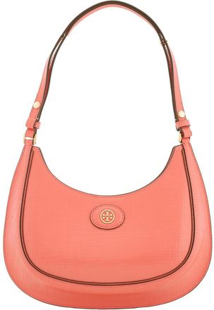 Tory Burch Coral Crush Robinson Embossed Leather Crescent Bag