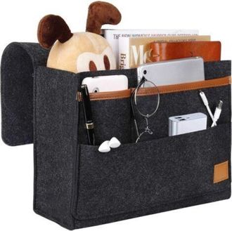 OEM Organizador De Gafas Gris Oscuro - Organizador De Mesita De Noche, Bolsa De Almacenamiento De Fieltro Para Tel&eacute;fono, Mando A Distancia, Diario, Bol&iacute;gr