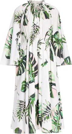 LEO LIN Alexia midi dress - women - Cotton - 14 - White