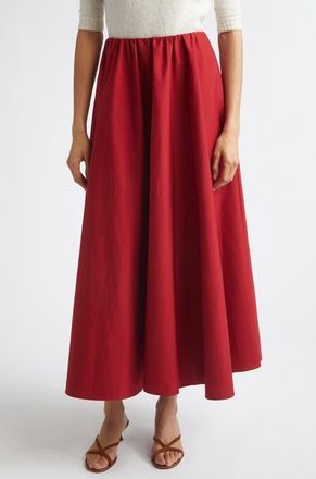 Staud Milano Stretch Cotton Skirt in Rouge at Nordstrom, Size X-Small