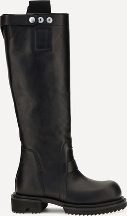 Rick Owens Stivali Gabe alti in pelle con bottoni a clip Woman 37