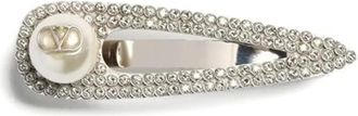 Valentino Garavani VLogo Signature hair clip - men - glass/Brass - One Size - Silver