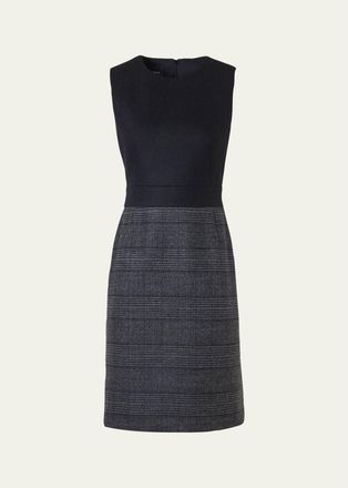 Akris Prince Of Whales Wool Double-Face Sleeveless Dress