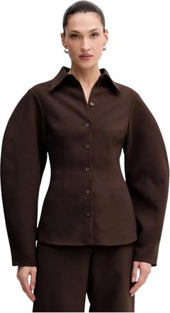 Rotate Rotate Birger Christensen, Dames, Blouses & Shirts, Bruin, Maat: XS