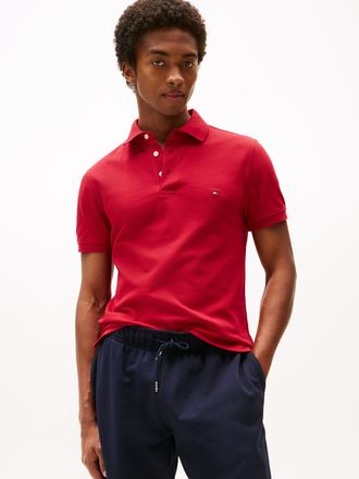 Tommy Hilfiger Poloshirt TOMMY HILFIGER 1985 SLIM POLO, Herren, Gr. 3XL, rot (medium rot), Piqu&eacute;, Obermaterial: 96% Baumwolle, 4% Elasthan, unifarben, Basic, schmal 